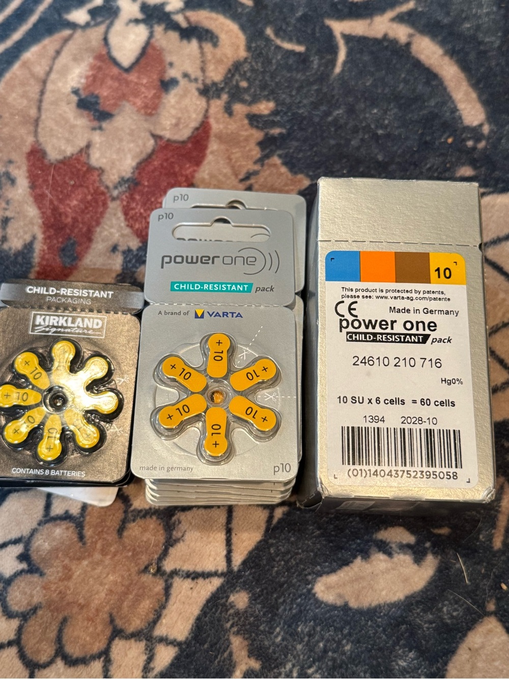 Power One P10 Hearing Aid Batteries - Yellow Tabs (Pack)